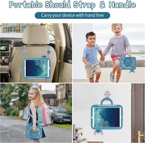 Coolden for iPad 6th Generation Cases iPad 5th Generation Case for Kids iPad 9.7 inch Case with Screen Protector Pencil Holder Stand Shoulder Strap Heavy Duty Protective Case for iPad 6th/5th 9.7" in Kuwait