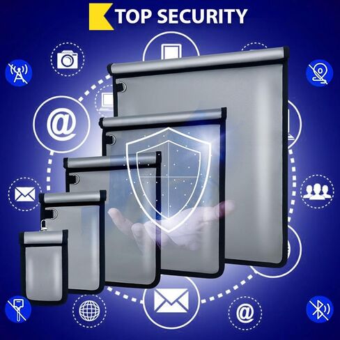 Faraday Bags, 5 Pack Faraday Cage with Key Fob Protector, Fireproof Waterproof Bag EMP Proof Signal Blocker, Anti-Theft RFID Blocking Pouch for Laptops, Tablets, Phones, Car Keys, Electronics (Grey) in Saudi Arabia
