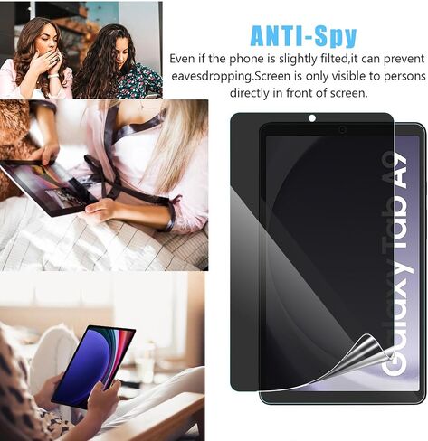 [عبوة من قطعتين لجهاز Samsung Galaxy Tab A9 (8.7 بوصة) واقي شاشة للخصوصية، جراب واقي شاشة مرن مضاد للتجسس بقوة 9H. in Kuwait