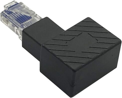 2Pack 90 Degree Left Angled Ethernet LAN RJ45 Male to Female Adapter Shielded Network Patch Connector (Black Left Angled) in Saudi Arabia