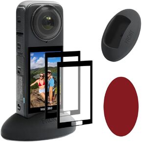 JZW-Shop Silicone Desktop Mount with Screen Protector for Insta 360 X4, Non-Slip Insta 360 X4 Stand Base, Tempered Glass Screen Protector for Insta 360 X4 Accessories, 9H Hardness, Scratch Resistant in Kuwait