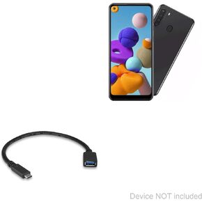 BoxWave Cable Compatible with Samsung Galaxy A21 - USB Expansion Adapter, Add USB Connected Hardware to Your Phone