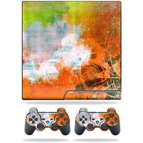 MightySkins Skin Compatible with Sony Playstation 3 PS3 Slim Skins + 2 Controller Skins Sticker Urban Abstract