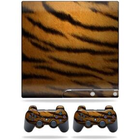 MightySkins Skin Compatible with Sony Playstation 3 PS3 Slim Skins + 2 Controller Skins Sticker Tiger