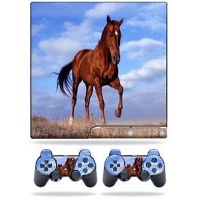 MightySkins Skin Compatible with Sony Playstation 3 PS3 Slim Skins + 2 Controller Skins Sticker Horse
