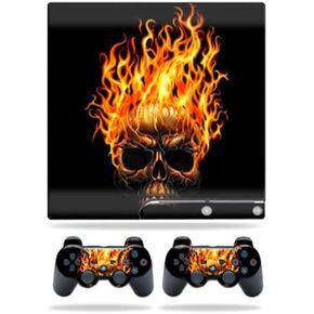 MightySkins Skin Compatible with Sony Playstation 3 PS3 Slim Skins + 2 Controller Skins Sticker Hot Head