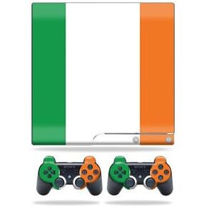 MightySkins Skin Compatible with Sony Playstation 3 PS3 Slim + 2 Controllers – Irish Flag | Protective, Durable, and Unique Vinyl wrap Cover | Easy to Apply, Remove | Made in The USA