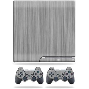 MightySkins Skin Compatible with Sony Playstation 3 PS3 Slim Skins + 2 Controller Skins Sticker Steel