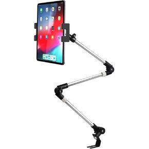 Car or Truck Seat Rail Tablet Mount for Car iPad Holder, Metal Adjustable arm Car Floor Tablet Holder for Car Mount for Vehicle Van Compatible with 4.7-12.9" iPad Pro/Air/Mini, Galaxy Tab/Fold, iPhone
