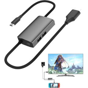 Steam Deck Dock, 6-in-1 Docking Station for Steam Deck, Steam Deck Docking Station with HDMI 2.0 Cable, 4K@60Hz, 3 USB-A 3.0 and 100W USB-C Charging Port, Switch Dock Suitable for Travel Office