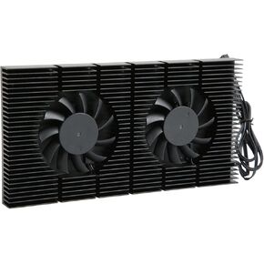 GOWENIC GPU Backplate Memory Radiator, Aluminum Alloy Heatsink Cooler with Dual 4Pin Cooling Fan and Thermal Pad for Graphics Card RTX3090 3080 3070