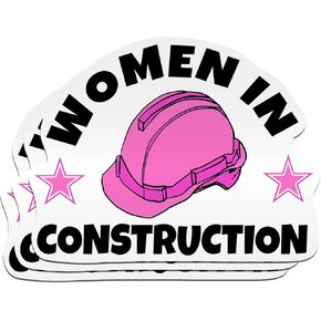 (3PCS) Women in Construction Sticker Support Female Construction Worker Stickers Feminist Blue Collar Week Gifts Waterproof Vinyl Sticker for Helmet Hard Hat Water Bottle Phone Case Laptop (2 inches)