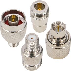 N to F Coax Adapter Kit N Male Plug to F Female Male Jack N Female to F Male Female RF Coax Connector Pack of 4