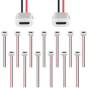 15PCS Type-C USB C Female Chassis 2 Pin Type-C Female Socket Connector Waterproof Jack Female Charging Port with Card Buckle 3A USB-C Charger Plug Socket