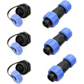 3PCS SP13 5-Pin Male Waterproof Connector Plug Socket Aviation Connector Industrial Connector Adapter