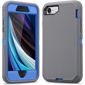 for iPhone SE 2020 /SE 2022 / iPhone 7 / iPhone 8 Case, Heavy Duty Shockproof Case for Women & Girls, Full BodyPortection Hard Bumpe Soft Silicone Cover with Screen Protector (Pink/Green)