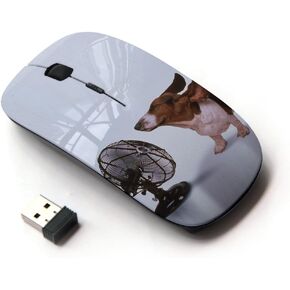 [ Optical 2.4G Wireless Mouse [ Basset Hound Funny Small Dog Ears ]