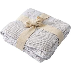 Chakra Baby - Knit Blanket, Baby Nursery & Stroller Blanket, 100% Organic Cotton, Gift Newborn Swaddle Blankets 35" x 35"