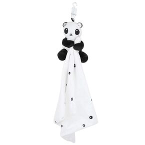 Baby Security Blanket with Stuffed Animal for Boys Girls Super Soft Baby Lovey(Black and White Panda)