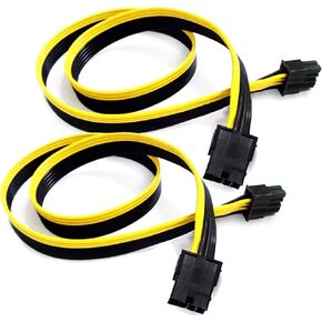 PCIe 8 pin Extension Cable,TeamProfitcom 8 pin Female to 8(6+2) pin Male PCI Express Power Extension Cable 25 inches (2 Pack)