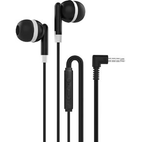 Maeline Bulk Earbuds with Microphone, Noise Isolating in-Ear Headphones, Volume Control Wired 3.5 mm Student Earbuds for Classroom, Library for iPhone, Android, MP3 Player - 10 Pack - Black