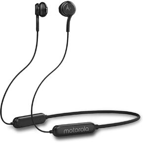 Motorola Ververap 105 Bluetooth Wireless Earbud in-Ear Neckband Headphone with Mic (Black)
