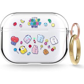 elago BT21 Case Compatible with Apple AirPods Pro Case, Clear Case with Keychain, Reduce Yellowing and Smudging, Supports Wireless Charging [Official Merchandise] [7FLAVORS]