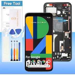 Original for Google Pixel 4 Screen Replacement 5.7" G020M, G020I OLED LCD Display Touch Digitizer Assembly with Tools(Black with Frame)