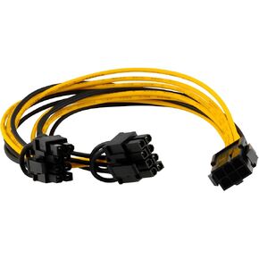 JacobsParts PCI Express Power Splitter Cable 8-pin to 2X 6+2-pin (6-pin/8-pin) 18 AWG (5-Pack)