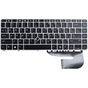 New Replacement Keyboard Compatible with HP EliteBook 745 G3 745 G4 840 G3 840 G4 821177-001 836307-001 819876-001 836308-001 Silver with Backlit with Pointer