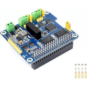 2-Channel Isolated CAN Bus Expansion HAT+ for Raspberry Pi 5/4B/3B/2B/Pi Zero W/WH/2W/ Jetson Nano,MCP2515 +SN65HVD230 CAN Transceiver Dual Chips, Stackable Design for Expanding Multiple CAN Channels