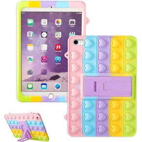 Coralogo Color Heart Case for iPad Pro 12.9" 2017/2015(1st & 2nd Gen) Cartoon Funny Kawaii Cute Silicone Fun Cover Stylish Fashion Unique Design Fidget for Girls Boys Cases(for iPad Pro 12.9")