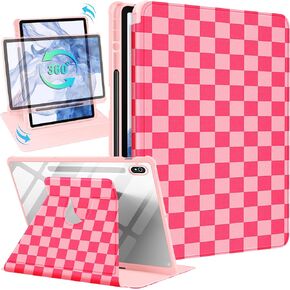 for Samsung Galaxy Tab S9/S9 Fe 5G Case 11/10.9 Inch Folio Cover Pencil Holder Women Girl Cute Girly Pretty Black Flower Unique Aesthetic Design Teens Rotating for S9 Fe/S9 Tablet Cases
