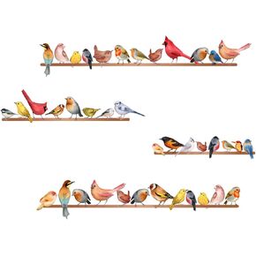 SUPERDANT Watercolor Birds Wall Stickers Animals Vinyl Art Wall Sticker Birds on Wire DIY Murals Wallpaper Decor for Kids Bedroom Living Room Nursery Decoration