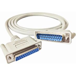 JIANSHEN DB25 ذكر إلى أنثى 30AWG رقائق معدنية مزدوجة محمية سلك نحاسي مضفر، D-SUB 25 دبوس RS232 كابل تسلسلي (رمادي) (1.8 متر) in Kuwait