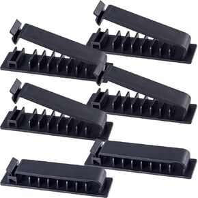 OIIKI Cable Organizer Cord Management for Desk 6 packs, Self Adhesive Cord Holders Cable Clips Wire Organizer for Phone Computer Appliances Charger