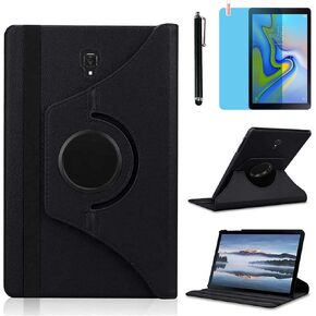 Case for Samsung Galaxy Tab S4 10.5 inch 2018 (SM-T830 SM-T835 SM-T837), 360 Degree Rotating Stand Case Smart Protective Cover with Stylus Pen,Screen Film (Black)