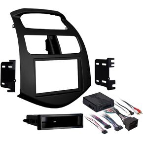 Metra Electronics 99-3309B Single/Double DIN Stereo Installation Dash Kit for 2013- 2015 Chevy Spark (Black)