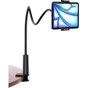 Tablet Stand Holder for Reading in Bed, Gooseneck Mount for iPad Kindle, Compatible with All 5-7.8 Inch Devices, Adjustable Arm and Strong Weight Capacity