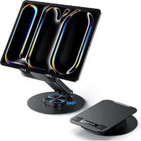 OMOTON Tablet Stand for iPad, Adjustable Tablet Holder for Desk, Portable Monitor Stand Compatible with 4-15.6" Tablets Kindle Such as iPad Pro 11, 10.2, 13, Air/Mini
