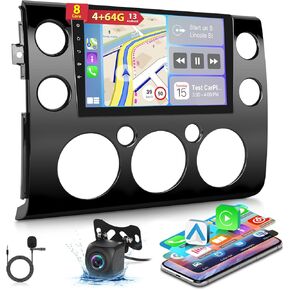 8 Core [4G+64G] Car Radio for Toyota FJ Cruiser 2007-2014 - Android 13 Touch Screen Stereo, DSP 32 EQ/IPS Screen/Carplay/Android Auto/SWC/Bluetooth 5.0/WiFi