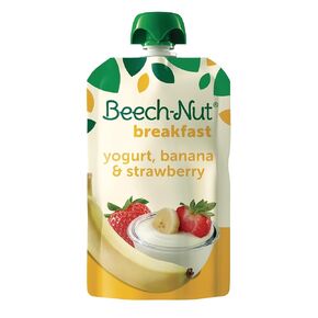 Beech-Nut Toddler Food Breakfast Pouches,Yogurt Banana & Mixed Berry Puree Baby & Toddler Food, 3.5 oz (12 Pack)