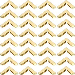 PATIKIL 15mm Metal Book Corners, 100pcs Photo Corners Book Corners Protector Retro Metal Decorative for Crafting Scrapbook Photo Album Book Binding, Gold Style 1