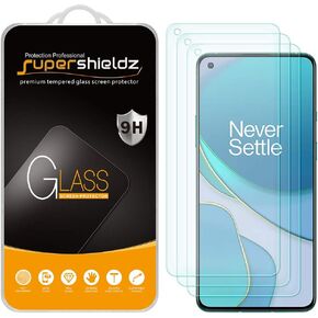 Supershieldz (3 Pack) Designed for OnePlus 8T 5G and OnePlus 8T+ / Plus 5G Tempered Glass Screen Protector, Anti Scratch, Bubble Free
