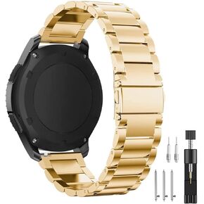for Samsung Galaxy Watch 3 45mm/Gear S3 Frontier/Classic Band/Galaxy Watch 46mm Band,22mm Men Women XL and S Adjustable Size Premium Stainless Steel Watch Bands Link Bracelet Strap
