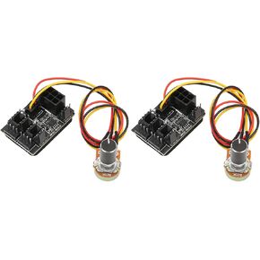 2 Pcs PC, 4 Pin Fan Adapter PWM Case 4 pin Fan Controller 3 Potentiometer Cooling Hub 8 Way Splitter 12V Speed