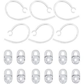 Earbud Gel & Ear Hook Earbud Tips Replacement Earbud Tips Silicone Ear Tips 12 Pcs Small Ear Gels 6 Pcs Replacement Ear Hooks Compatible with Plantronics M155 M165 M1100 M100 M55 M28 M25 Voyager Edge
