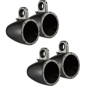 2 Pair (Qty 4) of Kicker KMTES 6.5" Weatherproof Marine Empty Tower Speaker Enclosures (Black)