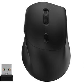 CORN Wireless Computer Mouse, 2.4G Ergonomic Silent Mouse with 3 Adjustable DPI for Gaming, Computer Mouse for Laptop, PC, Computer, Notebook, 6 Buttons (Black)
