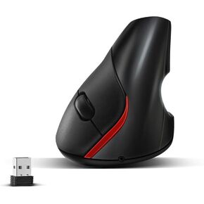 Vertical Mouse Wireless Computer Mice USB Charging Mode Ergonomics PC Laptop Office Protect Wrist Black
